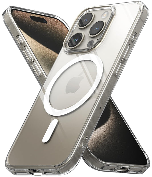Funda Transparente Ringke Fusion Compatible con iPhone 15 Pro 6.1 Pulgadas Clear Magnética Compatible con MagSafe