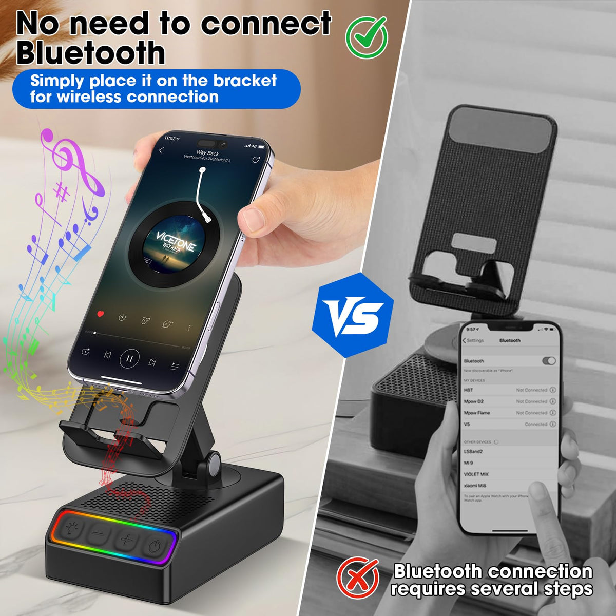 Altavoz Bluetooth Enfriliv Colorida Inducción Inalámbrica 5 en 1 para Hombre