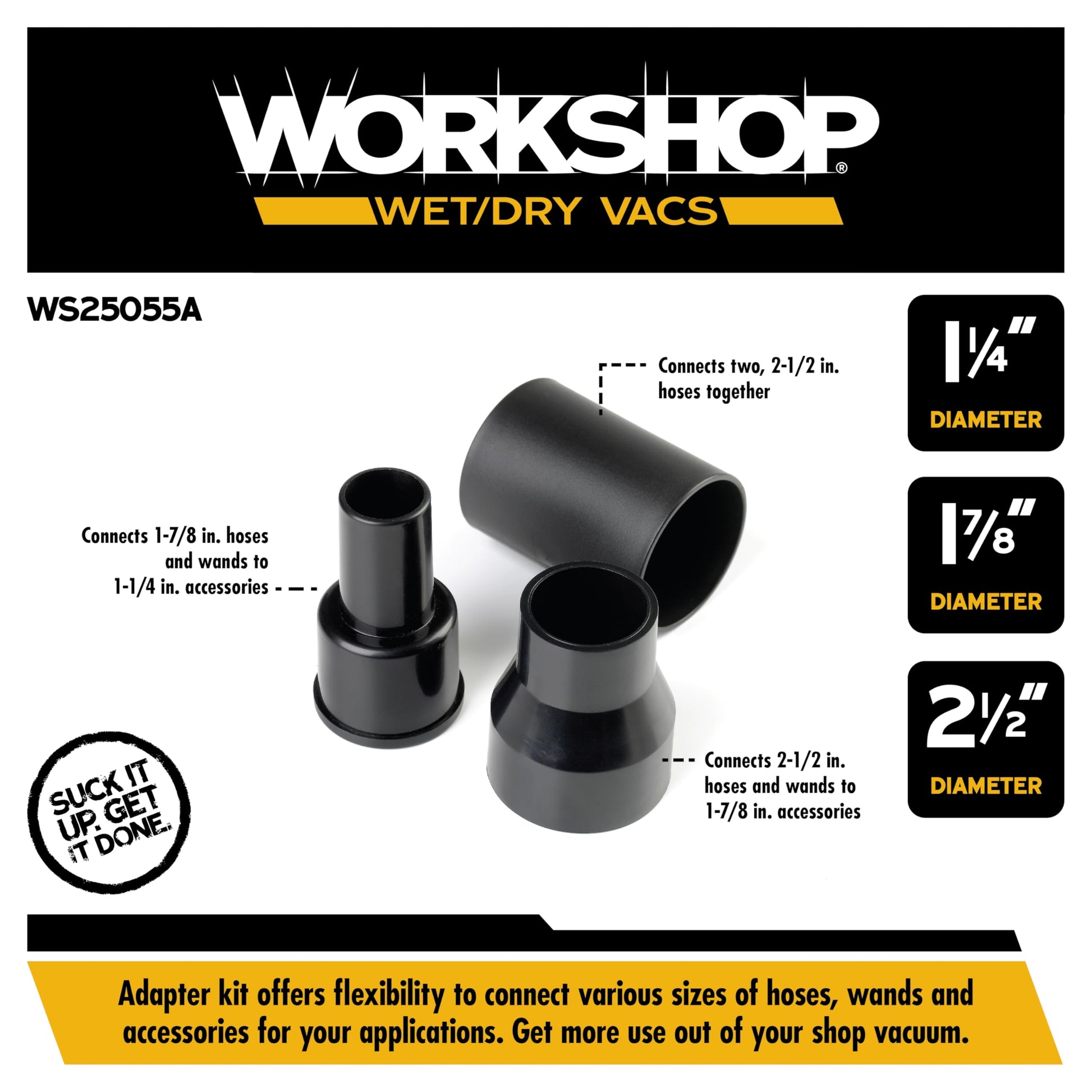 Kit de Accesorios de Aspiración Workshop WS25055A para Aspiradoras Húmedas y Secas