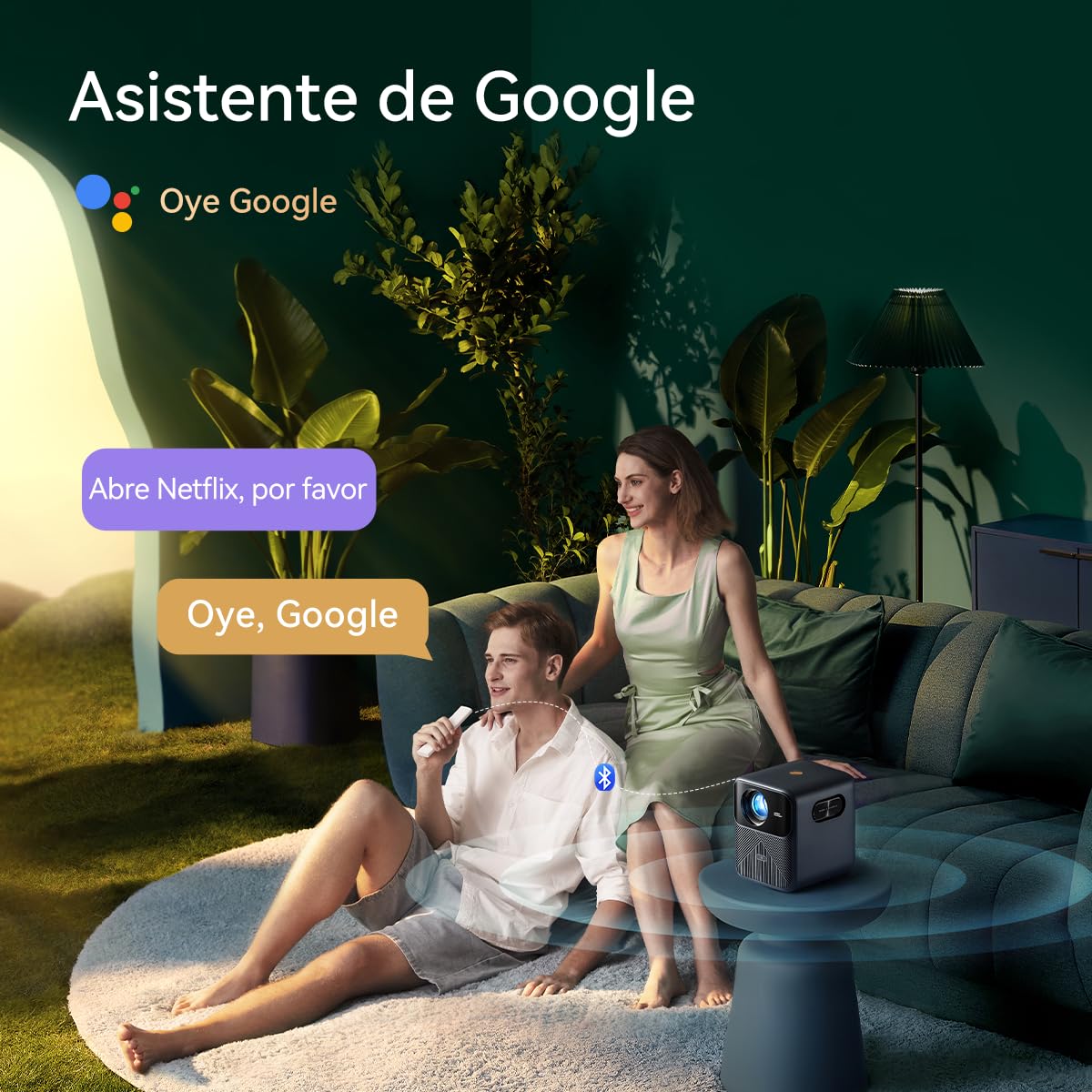 Proyector Wanbo Mozart 1 Pro Blanco Compatibilidad 4K Android TV 11.0 WiFi Bluetooth 900 Lúmenes ANSI Enfoque Automático