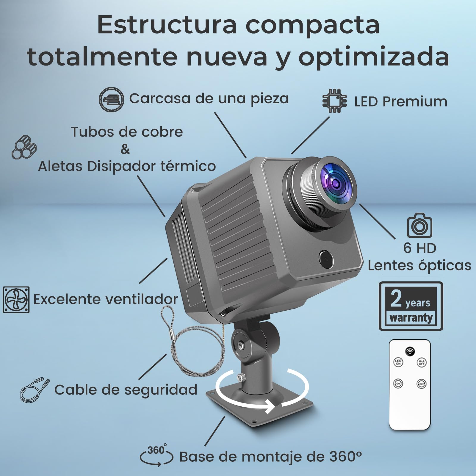 Laulgpoha Proyector GOBO con logotipo de 120 W para negocios, proyección rotacional súper brillante con control remoto y lente de vidrio, sistema de enfriamiento triple, impermeable IP65 para uso