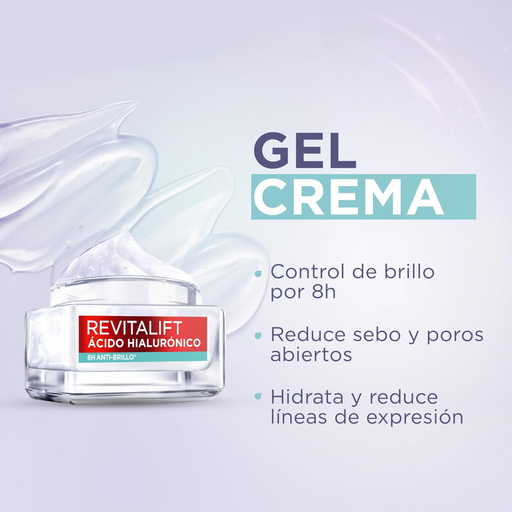 Kit L'Oreal Paris Skincare Serum Facial ácido hialurónico + Crema en Gel Revitalift ácido hialuronico + UV Fluid, protector solar sin color fps50