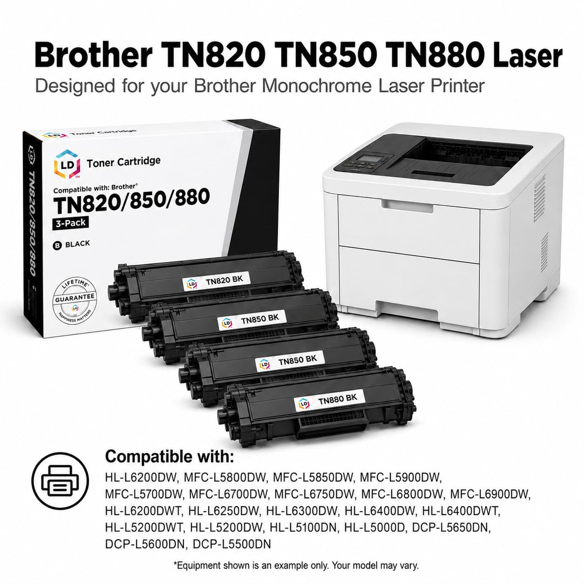 Unidad de Tambor Compatible LD Products Negro Repuesto para Brother DR820