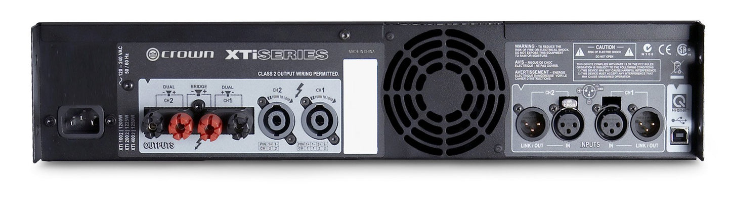 Crown XTi2002 amplificador de potencia de dos canales, 800 vatios a 4Ω