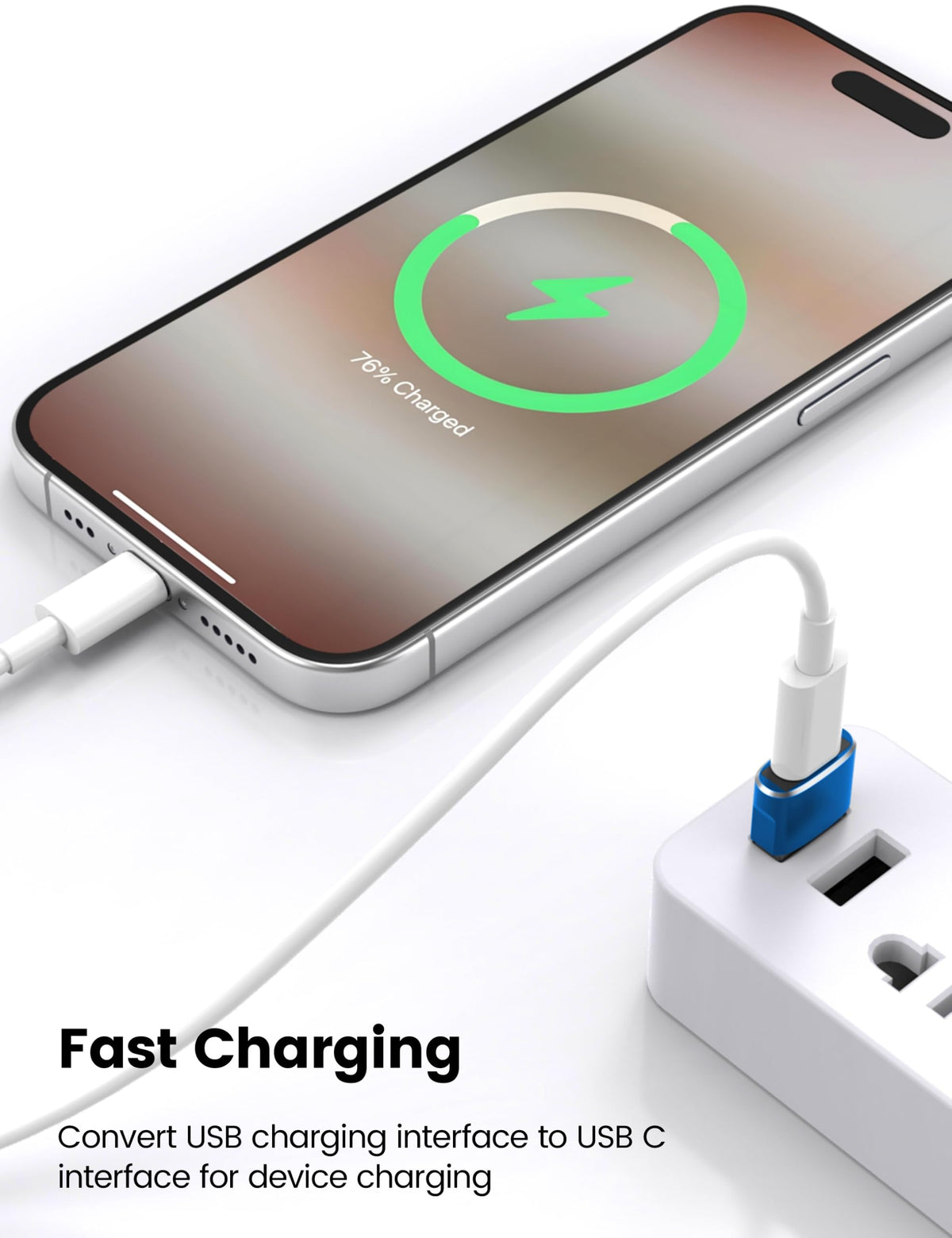 Adaptadores USBC a USB de Cargador de Coche Paquete de 12 Azul