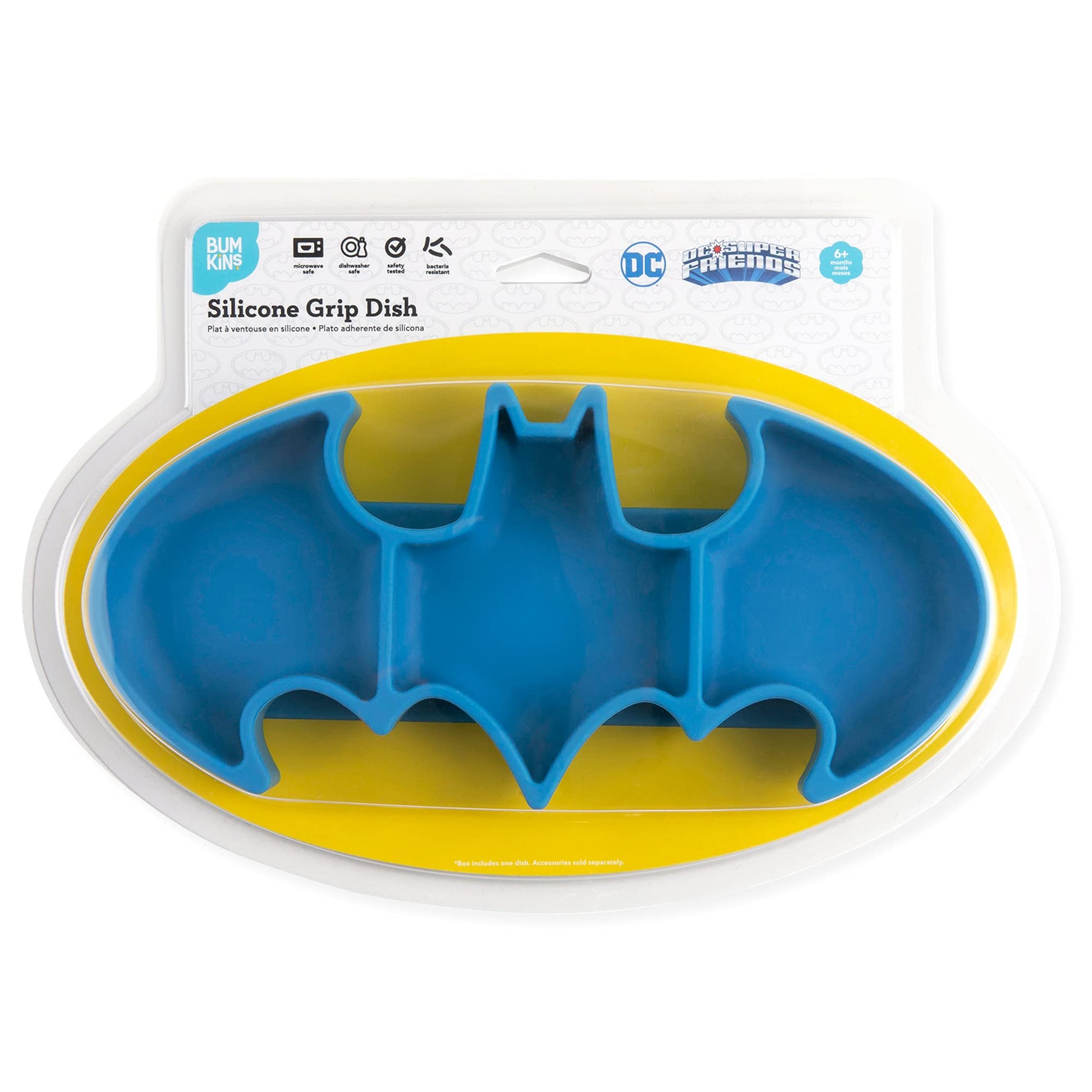 Bumkins - Placa de succión para niños pequeños y bebés, plato de agarre de silicona, bebés y niños, destete LED para bebés, suministros de alimentación para niños, parte inferior adhesiva