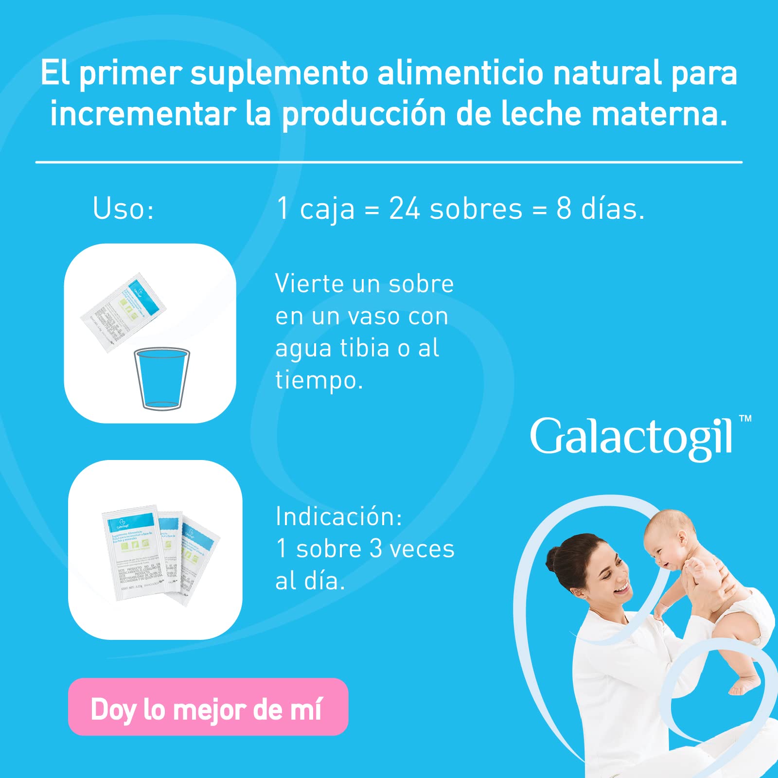 Galactogil Suplemento alimenticio a base de hierbas y minerales con 24 sobres