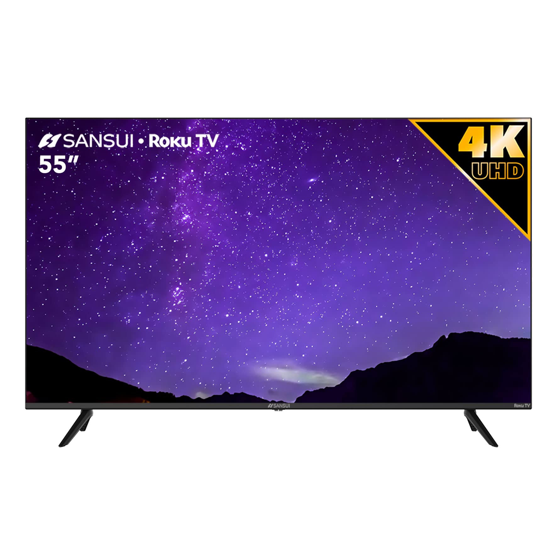 Televisor SANSUI 4K UHD 55 Pulgadas Compatible con Roku y Cable HDMI Gratis