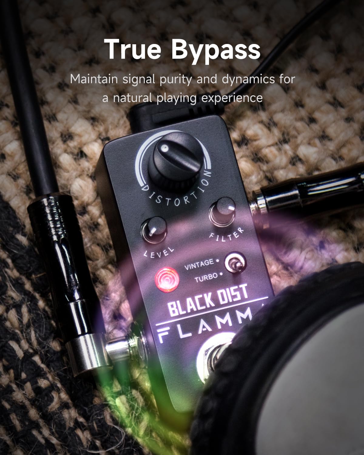 Pedal de Distorsión FLAMMA FC19 Clásico Cálido True Bypass