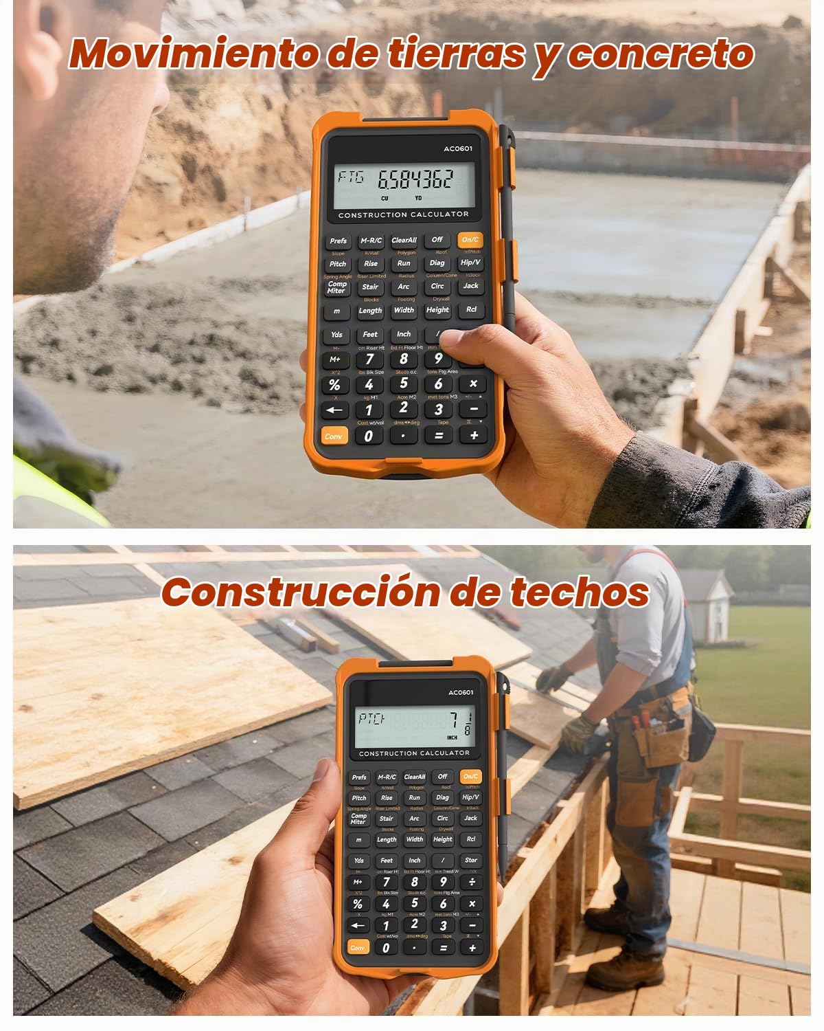 Calculadora de Construcción ROATEE Negra con Tablet de Escritura para Contratistas
