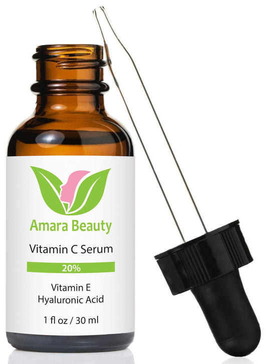 Serum Facial de Vitamina C 20% con Ácido Hialurónico y Vitamina E, 30ml - Amara Beauty - ¡Ilumina y Rejuvenece tu Piel!