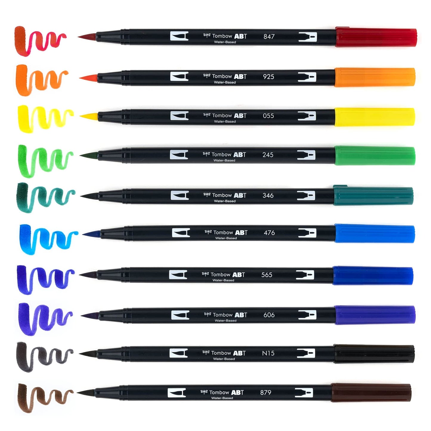 Rotuladores Artísticos Tombow Primarios Doble Pincel Paquete de 10