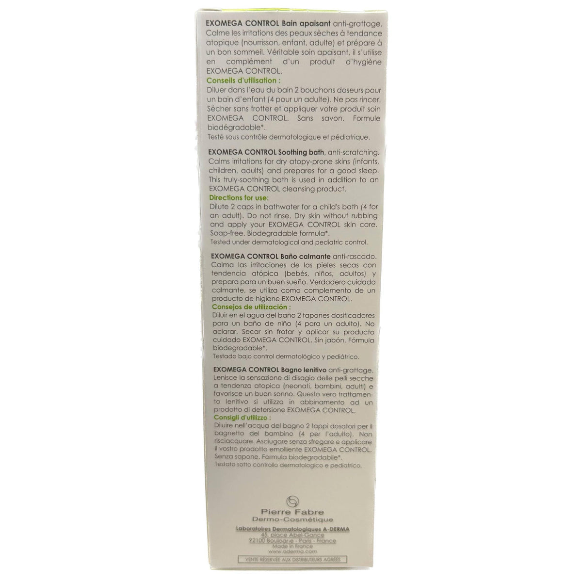 Aderma Exomega Control Baño Calmante 250 ml