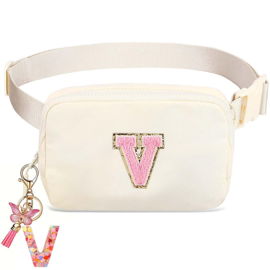 Kejea Riñonera Cruzada para Niñas y Mujeres, 8 a 12 Años, con Paquete de Cintura Pequeña, Beige, 8.26 x 1.9 x 5.1 Pulgadas, Resistente al Agua
