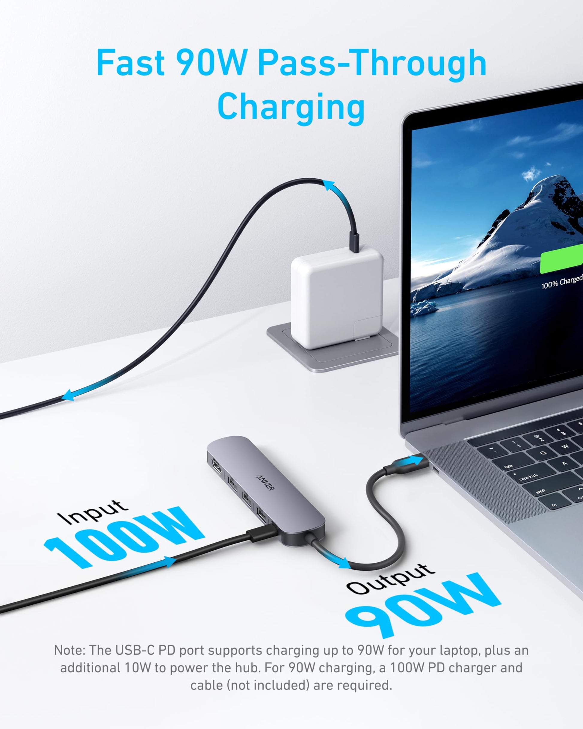 Hub USB-C Anker Plata con HDMI 4K 5 en 1