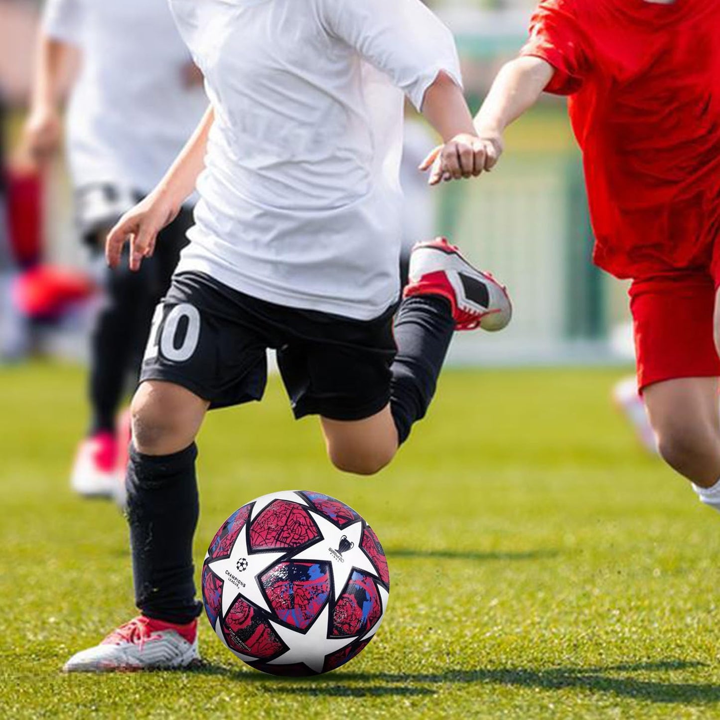 Balón de Fútbol QMCZLA Rojo tamaño 5 para Entrenamiento Juvenil y Fans de la Champions League