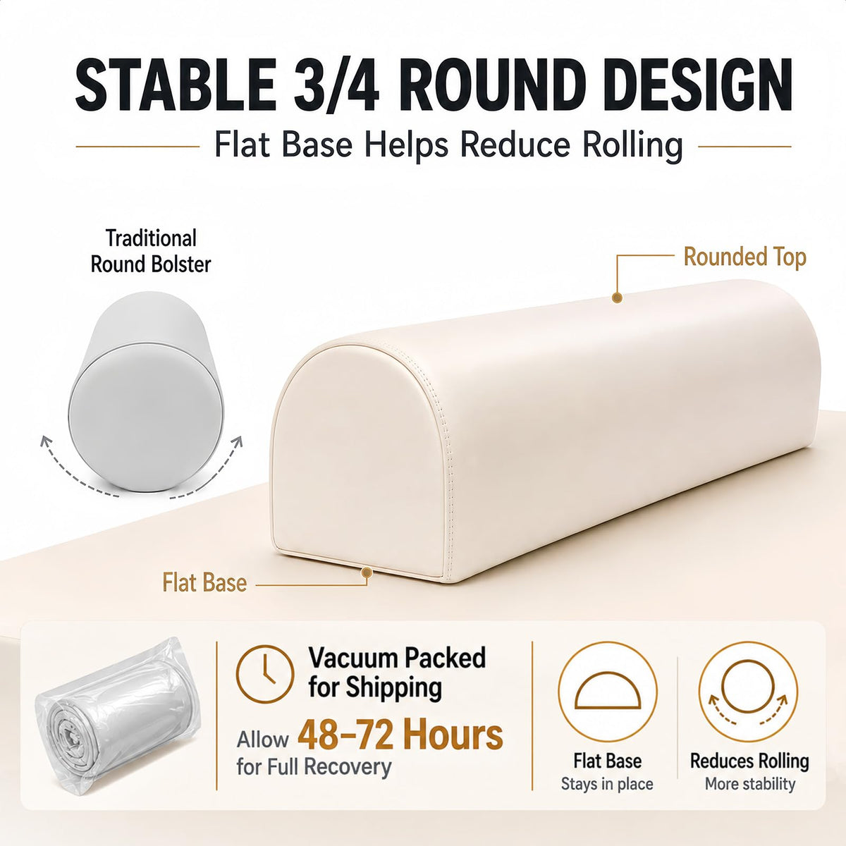 Almohada de Mesa de Masaje 3/4 Soporte Redondo Debajo de Piernas