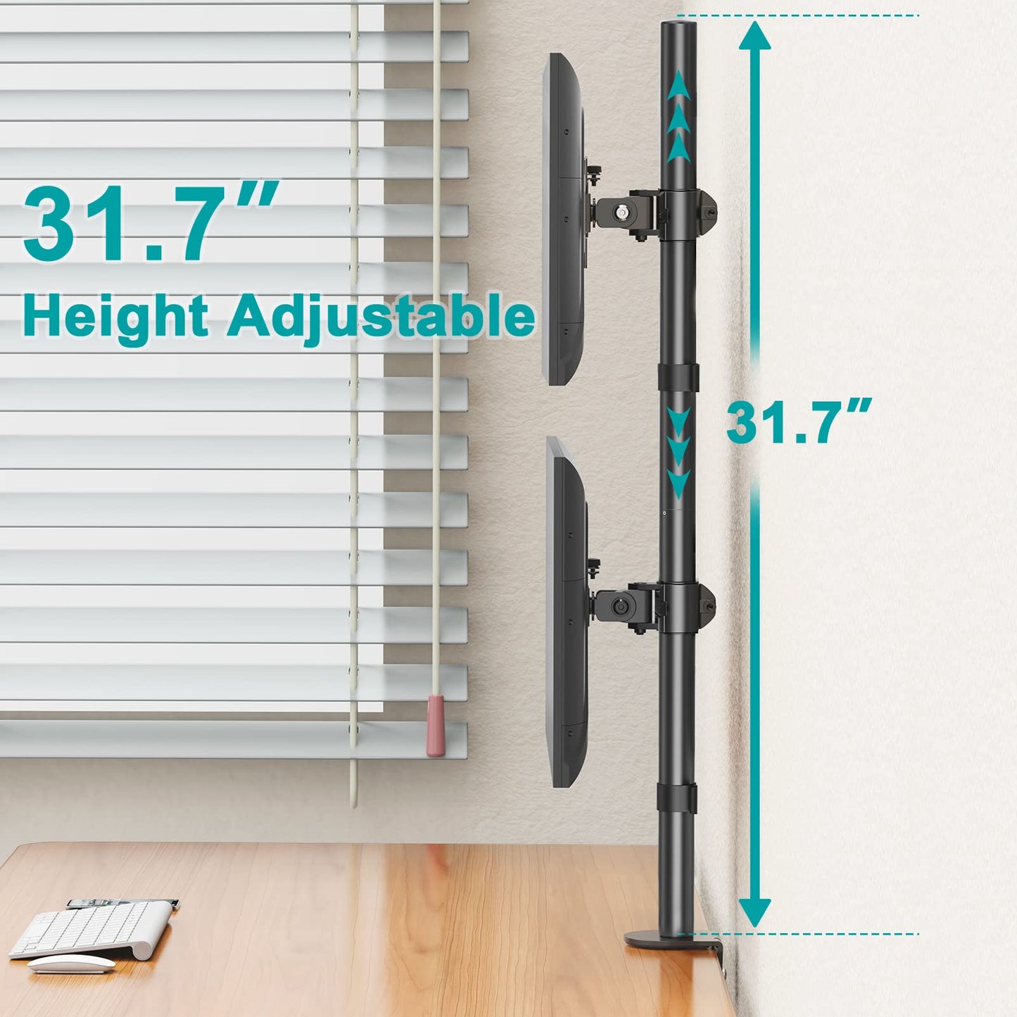 Soporte Vertical para Monitor Doble MOUNT PRO Ajustable y Giratorio para 2 Monitores de hasta 32 Pulgadas