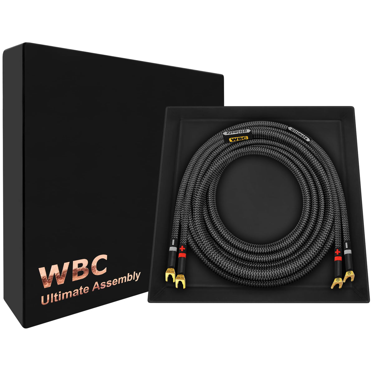 Cable de Alta Fidelidad Worlds Best Cables 8 AWG OFC Ultra Puro Carbono 5 Pies con Enchufes Eminence Spade