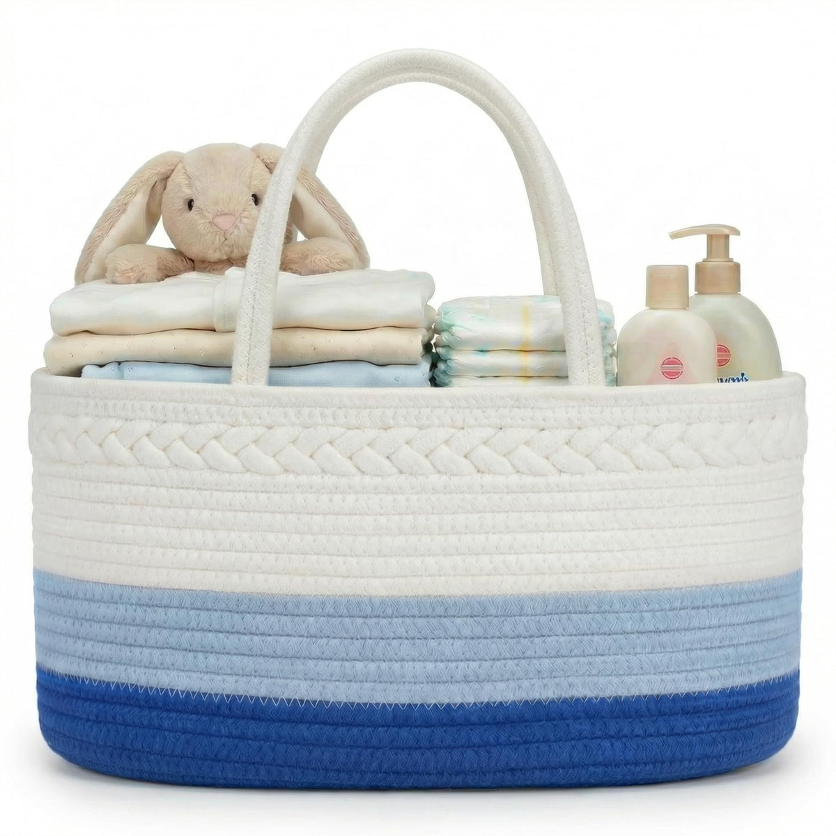 luxury little Organizador de pañales para bebé, cesta de pañales extragrande con cuerda de algodón para guardería, organizador de cambiador, bolsa portátil con divisor, almacenamiento de coche, regalos de baby