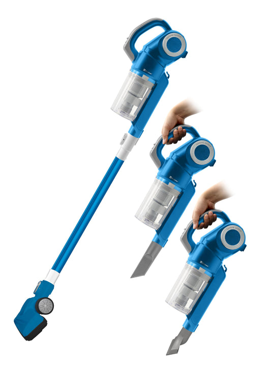 Koblenz Lyra, Aspiradora Vertical Ciclónica 3-en-1, Stick Vac, Aspiradora de Mano y de Bastón, Cable de 5m, Copa de Polvo de 400ml, Sin Bolsa, 2 Sistemas de Filtrado, Accesorios Incluidos, Color Azul