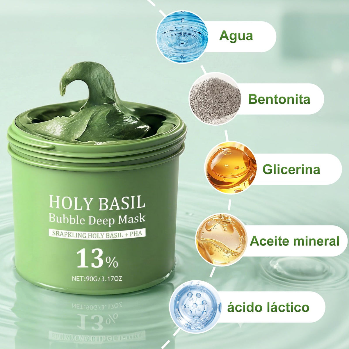CHUNUO 180 g Bubble Mascarilla Limpiadora Profunda con cuchara