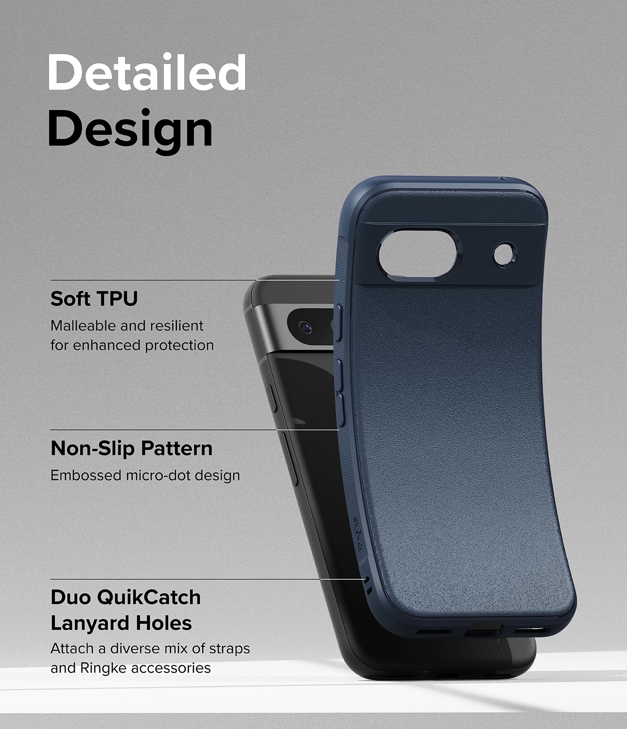 Funda Ringke Onyx Navy Anti Huella Dactilar Antideslizante TPU para Google Pixel 8a