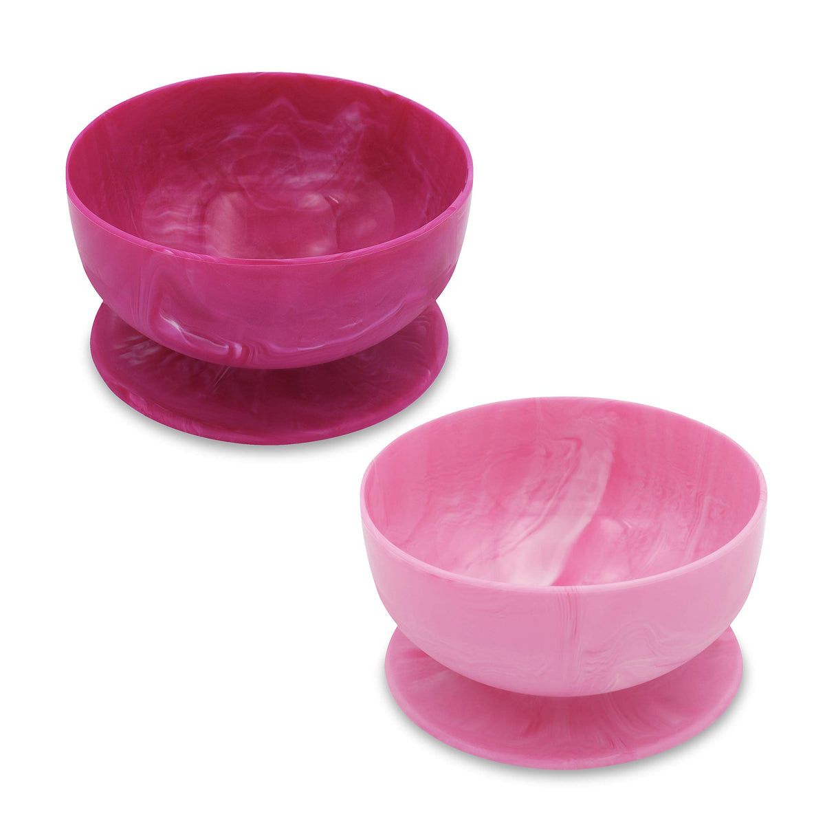 ChooMee IncrediBowls | Potente agarre de succión con tazón firme | silicona platino | pequeño | 2 CT | rosa claro y oscuro