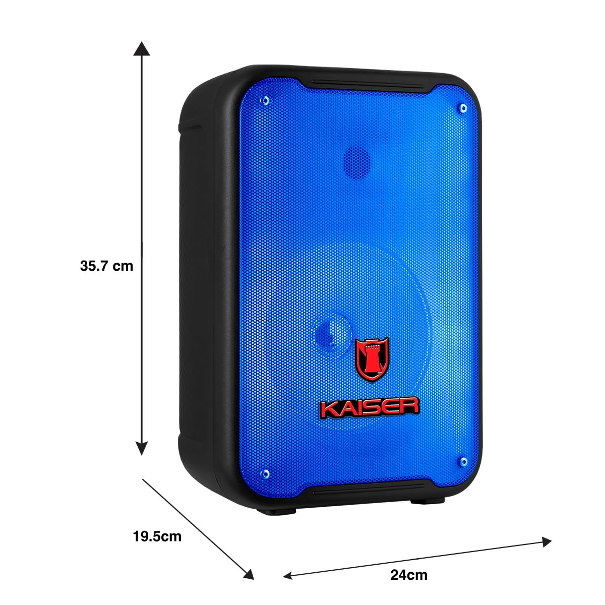 Kaiser Bocina Bluetooth 8 de Pulgadas Recargable con micrófono, Potencia de 6200w Pmpo 10W RMS con tecnología KSR-Link con Funciones Luz Flame KSW-7007