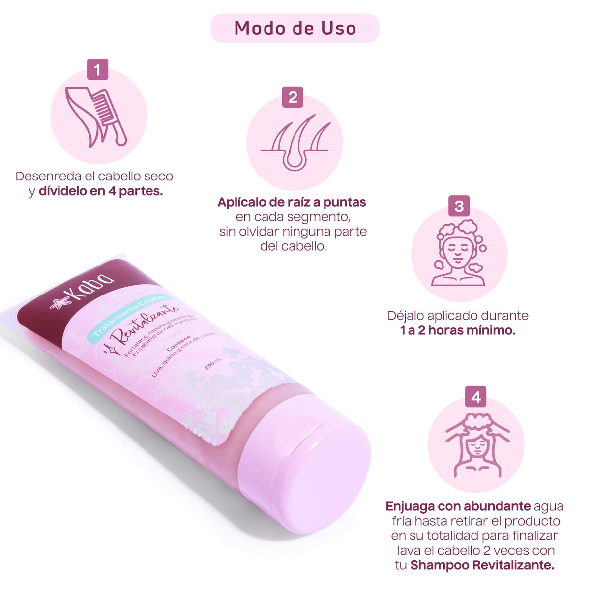 Tratamiento Capilar KABA BY D'LUCHI Uva Quina Cola de Caballo Revitalizante para Cabello más Grueso y Abundante