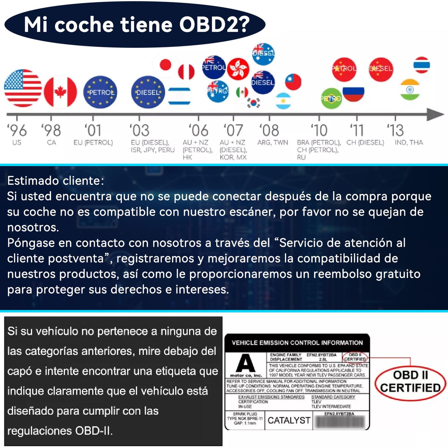 AUTODIAG Escáner OBD2 V619, Escáner automotriz Profesional, Lector de códigos Universal, Diagnóstico de fallas del Motor, Herramienta de diagnóstico para los Coches de protocolo OBD2