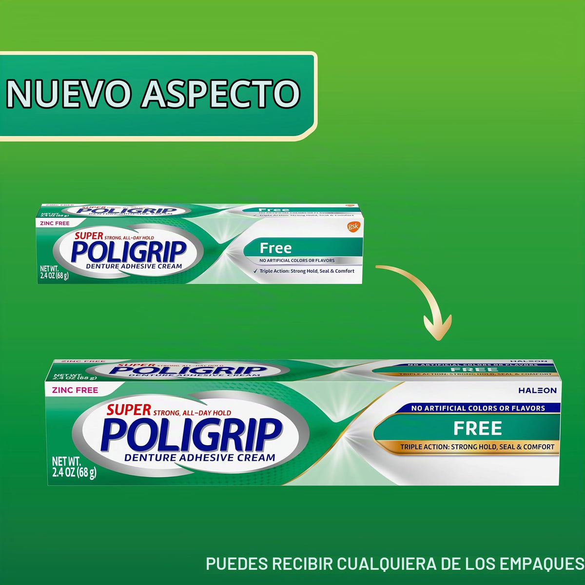 Crema Adhesiva para Dentaduras Super Poligrip Fórmula Original Sin Zinc