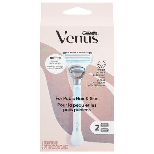 Maquinillas de Afeitar Íntimas Gillette Venus Rosa para Mujer con Recortadora de Bikini y Recambios de Cuchillas