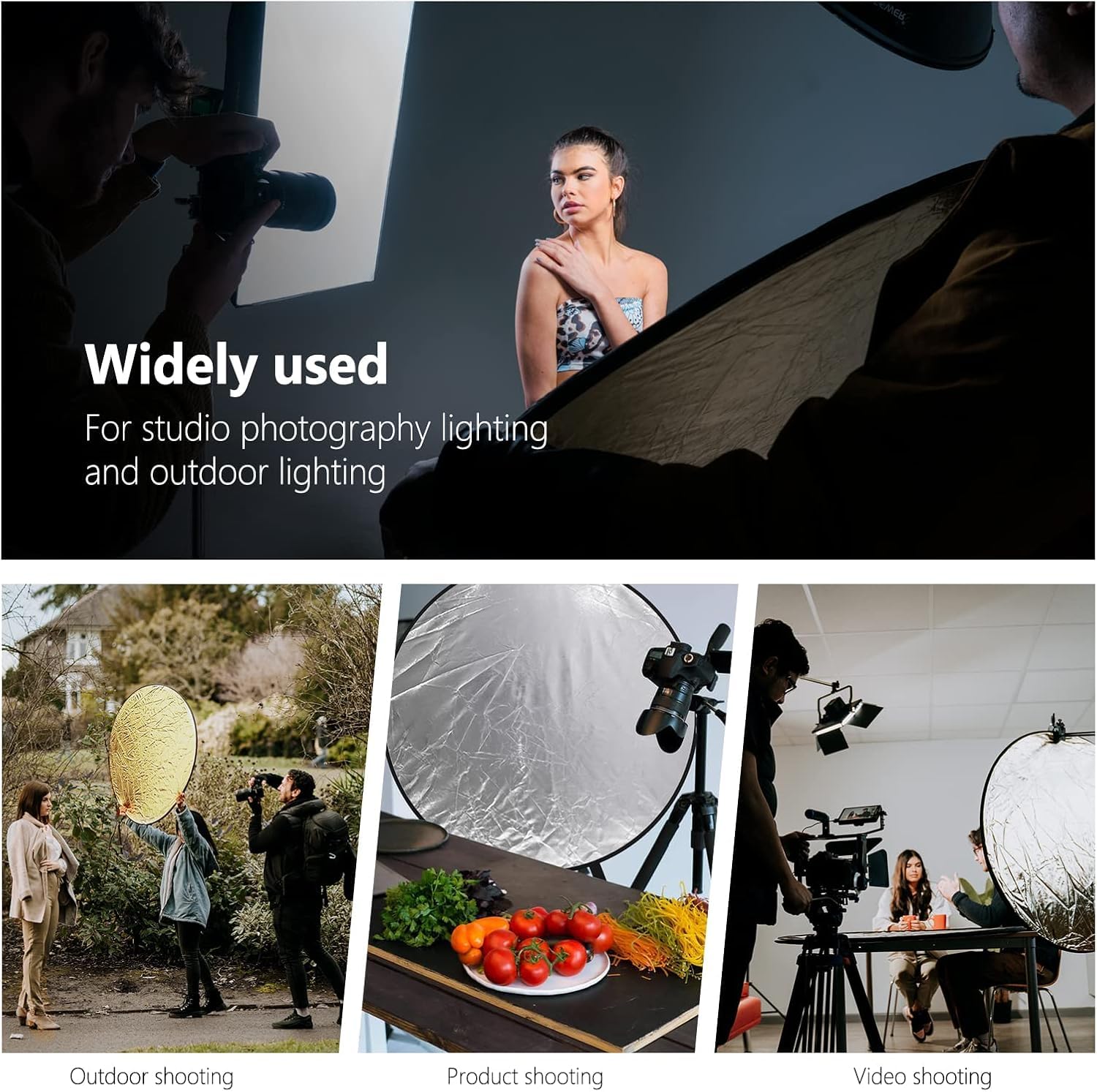 Neewer 43 pulgadas / 110 cm Kit de 5 en 1 Reflector Redondo Plegable Transparente con Funda para Estudio Iluminación Retrato