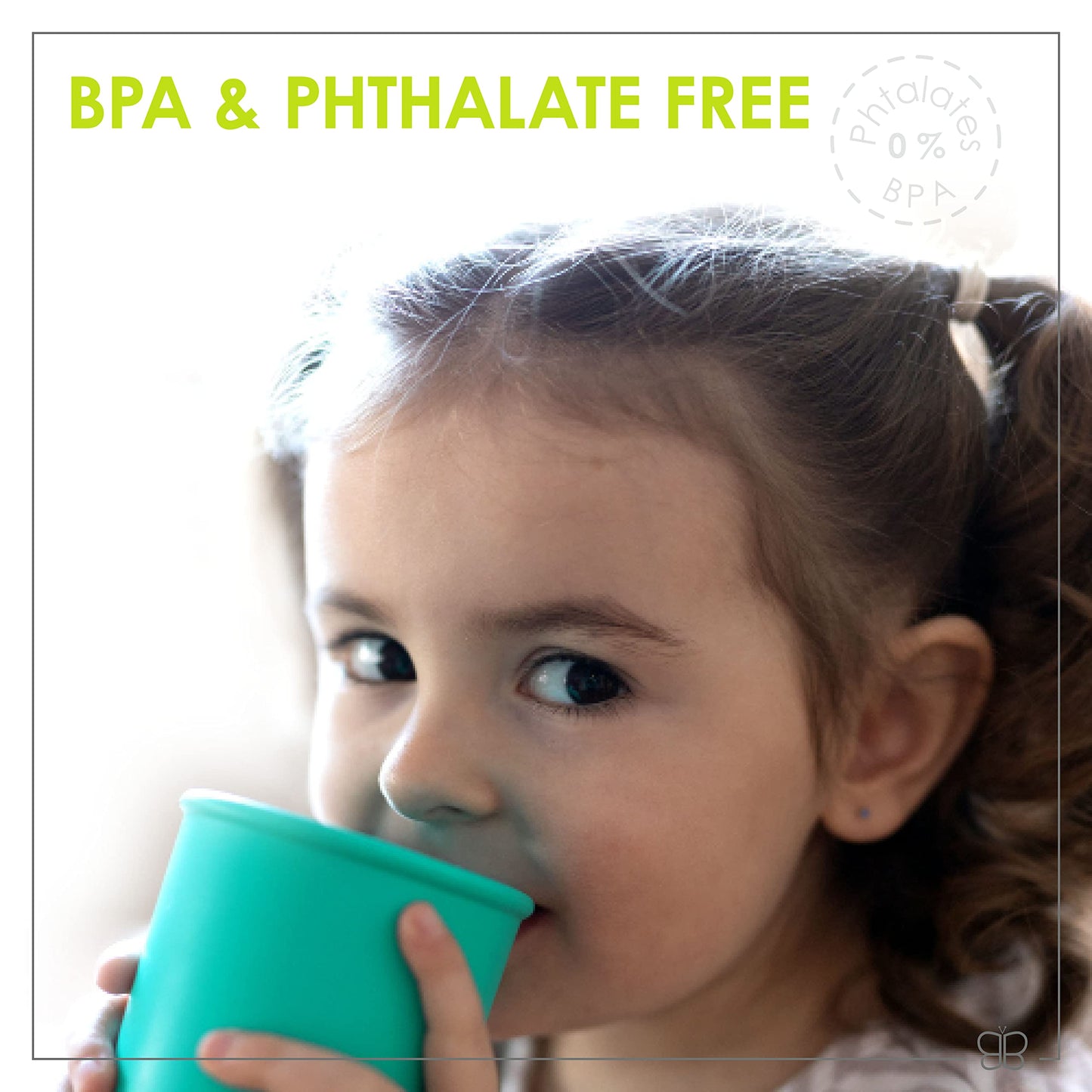 bblüv – Küp – Taza de transición duradera a prueba de derrames 4 en 1 para niños y niños – Taza de silicona de grado alimenticio para bebé, aguamarina, 240 ml