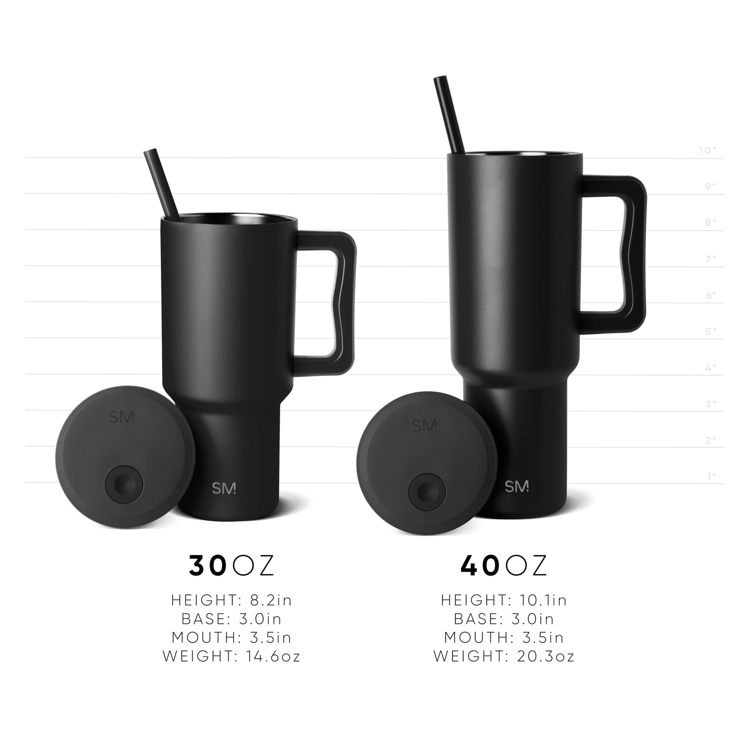 Vaso Térmico Simple Modern Forest con Asa y Pajita de Acero Inoxidable Aislado