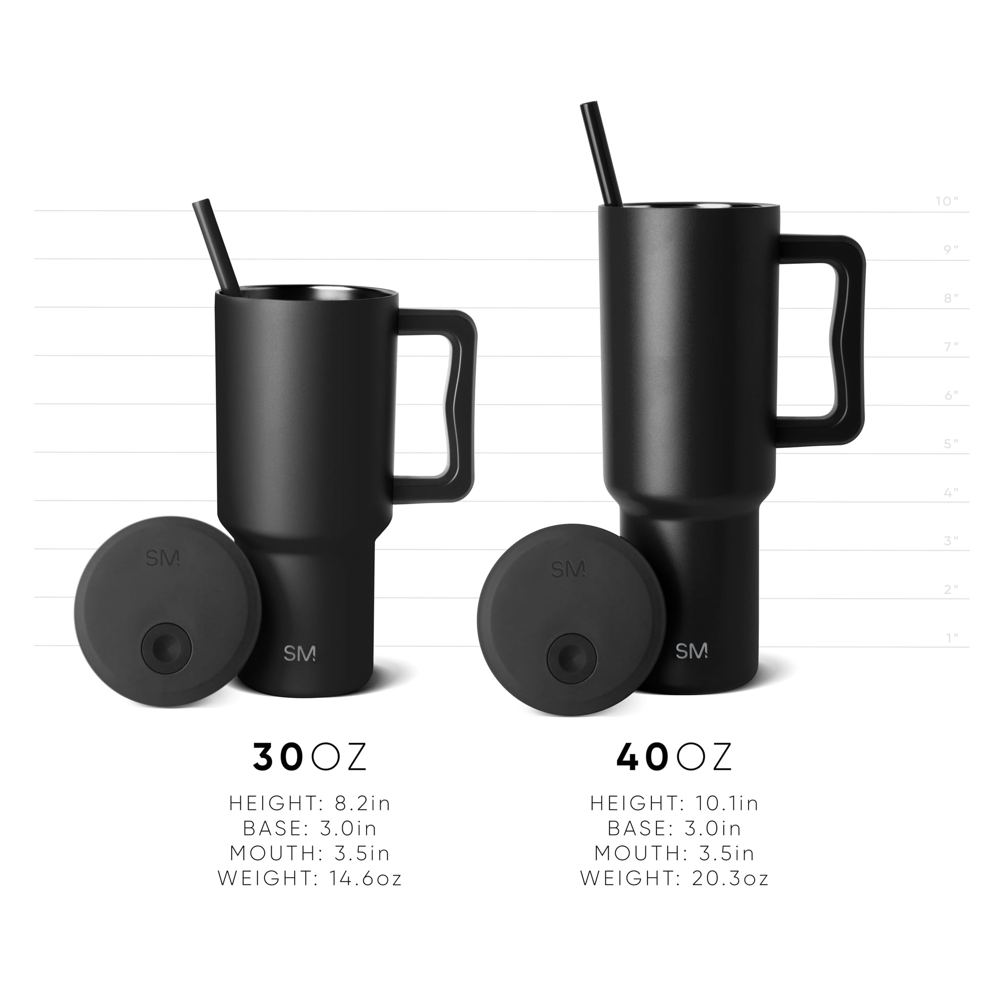 Vaso Térmico Simple Modern Forest con Asa y Pajita de Acero Inoxidable Aislado