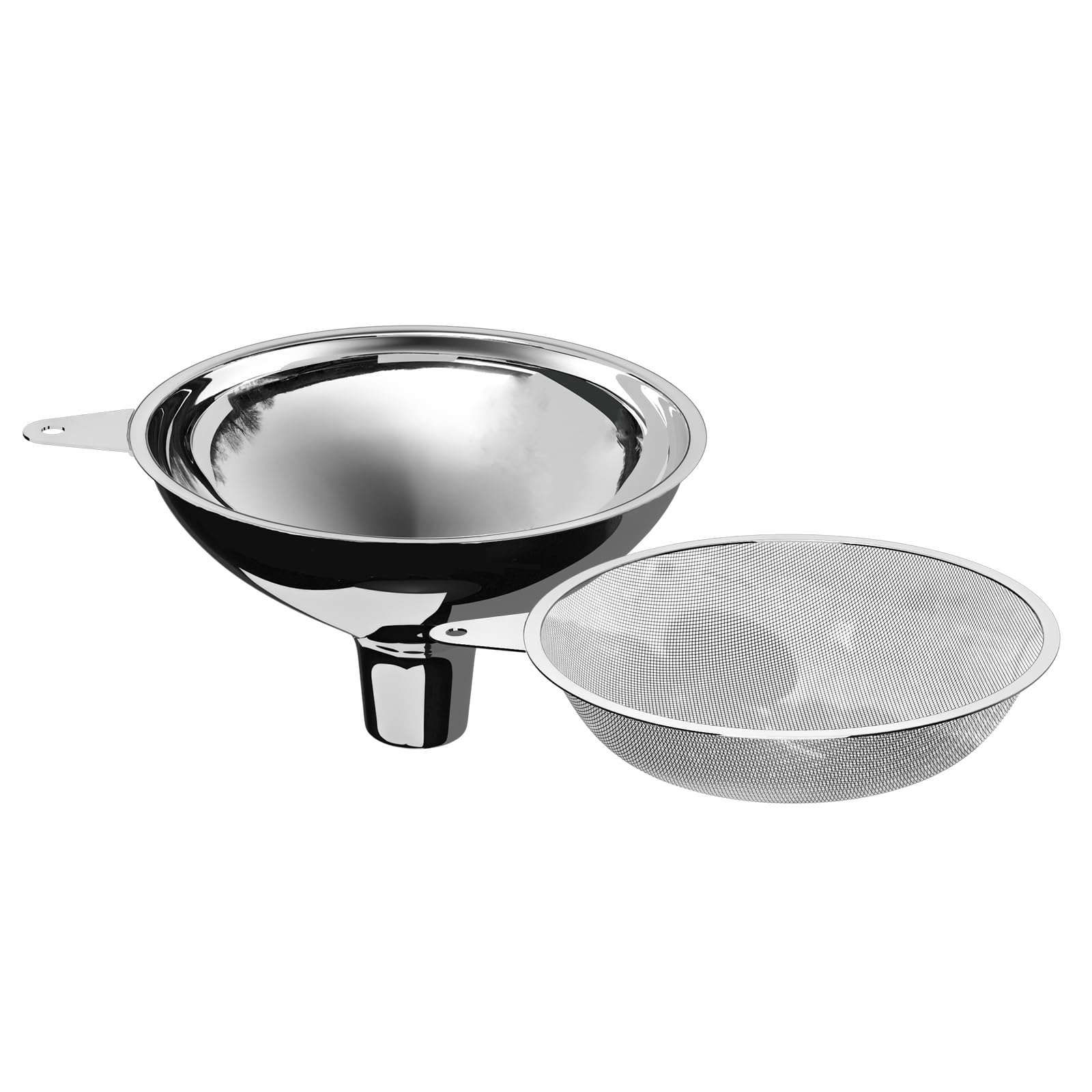 Embudo de Acero Inoxidable Serinar Grande con Filtro de Malla para Alimentos
