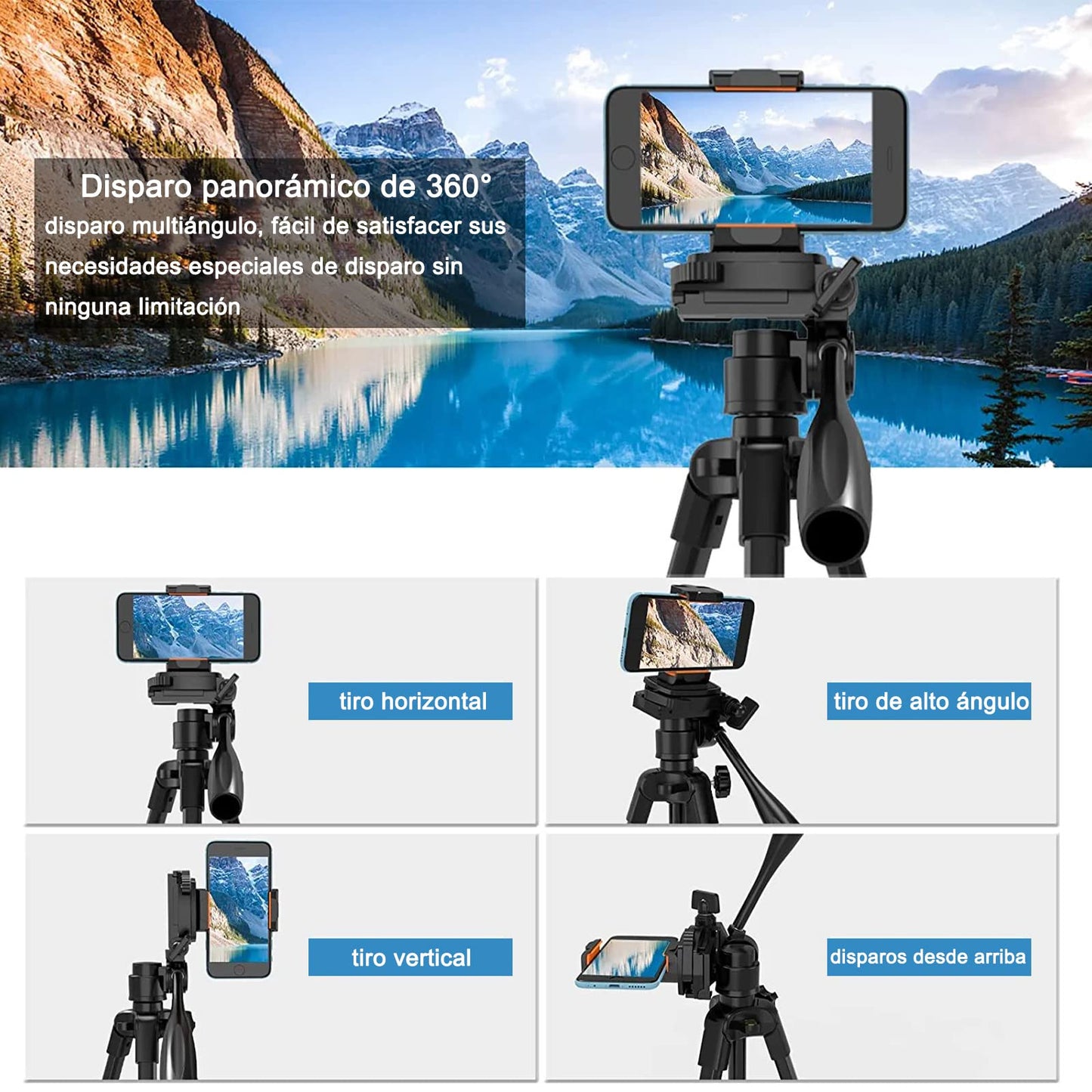 Tripie Estabilizador Celular 106cm con Obturador Remoto Bluetooth y Bolsa de Transporte
