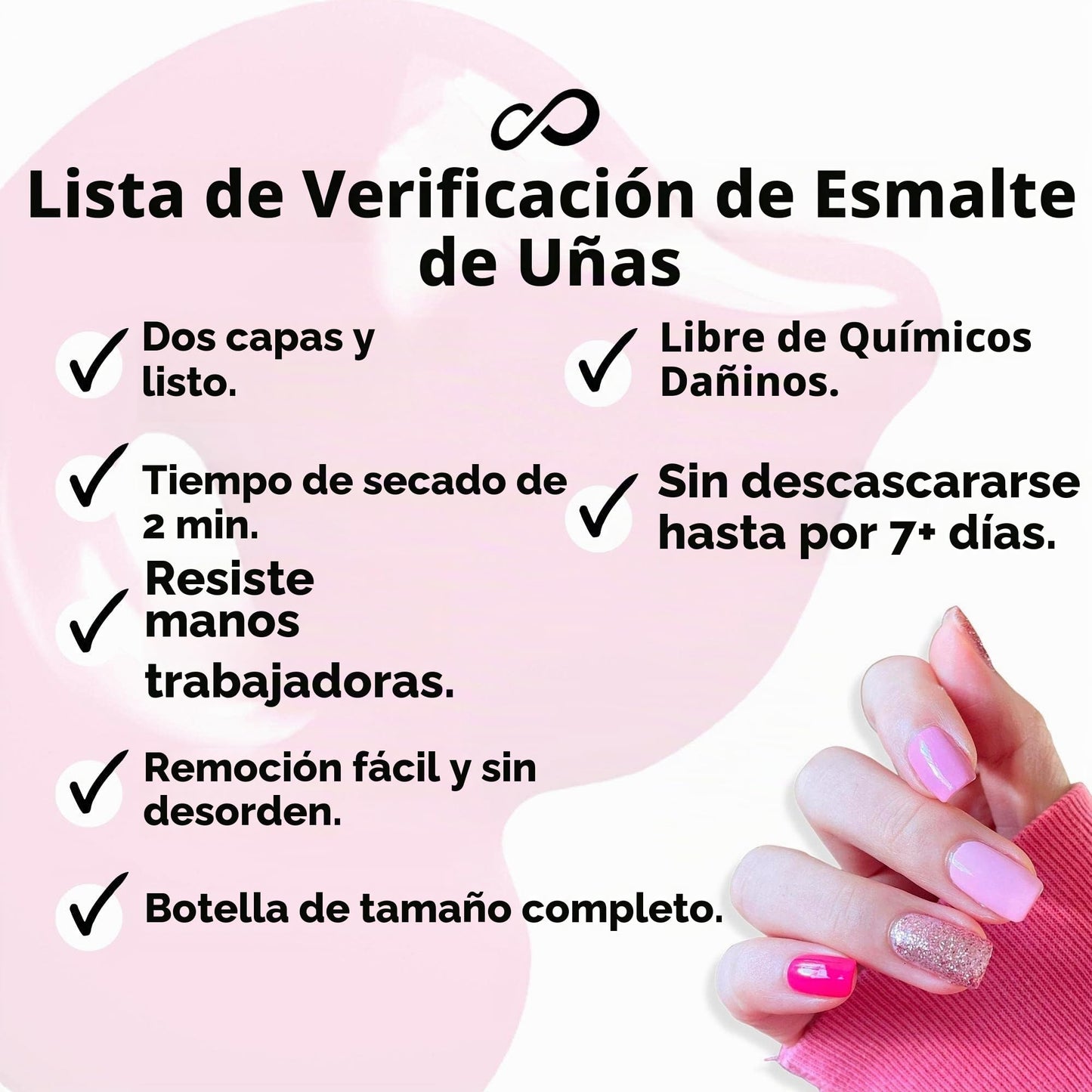 Eternal Colección – Juego de 5 piezas: Larga duración, secado rápido, esmalte de uñas de brillo espejo – endurecedor, acabado brillante y brillante – 0,46 onzas fluidas cada uno (PINKY PROMISE)