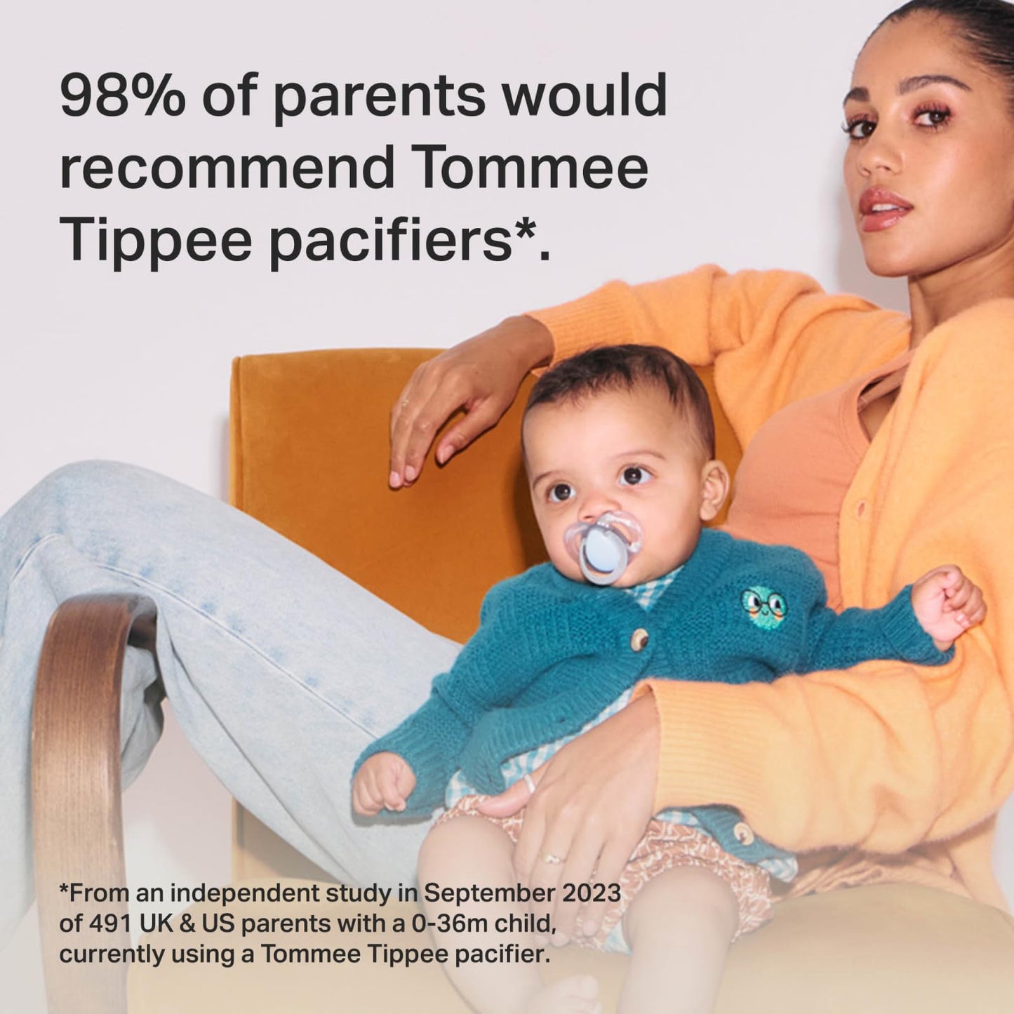 Chupones Tommee Tippee Azul Arcoiris Que Brillan en la Oscuridad Diseño Simétrico Silicona sin BPA 6-18 Meses 6 Unidades