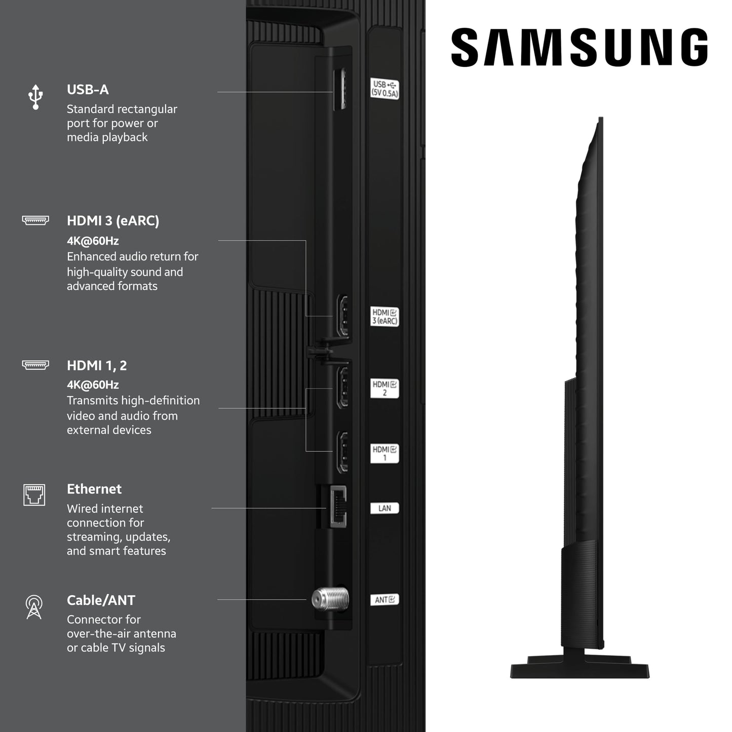 SAMSUNG Q7F QLED 4K Smart TV de 55 Pulgadas, Color Negro
