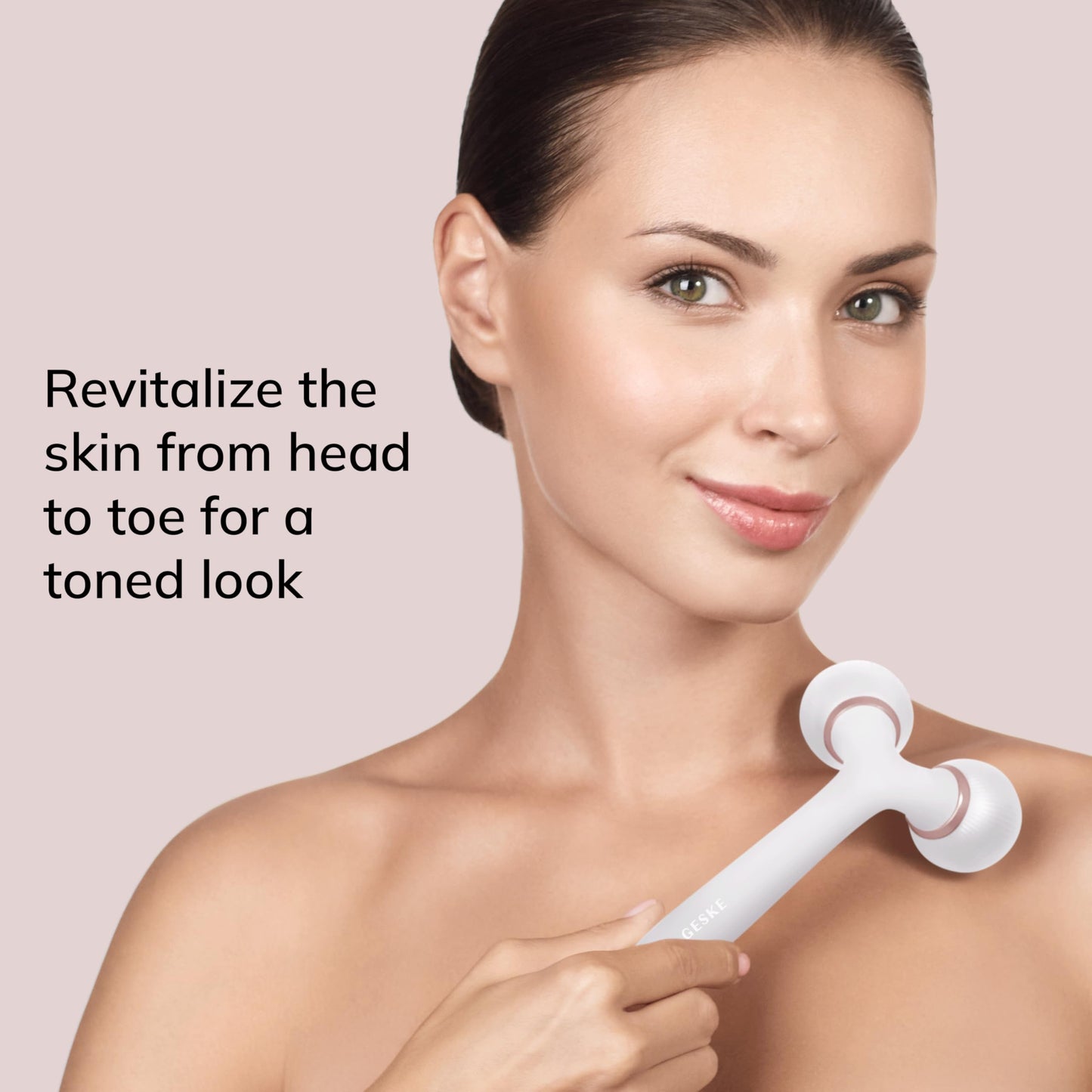 GESKE | Rodillo facial y corporal sónico SmartAppGuided™ | 4 en 1 | rodillo derma | Dispositivo para rostro y cuerpo | rodillo derma | Rodillo facial profesional | Reafirma y define cuerpo y rostro