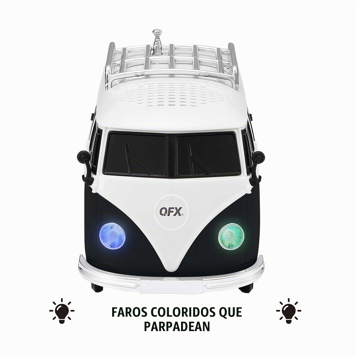 Altavoz Retro QFX Azul Bluetooth 1961 con Radio FM y Luces LED de Fiesta