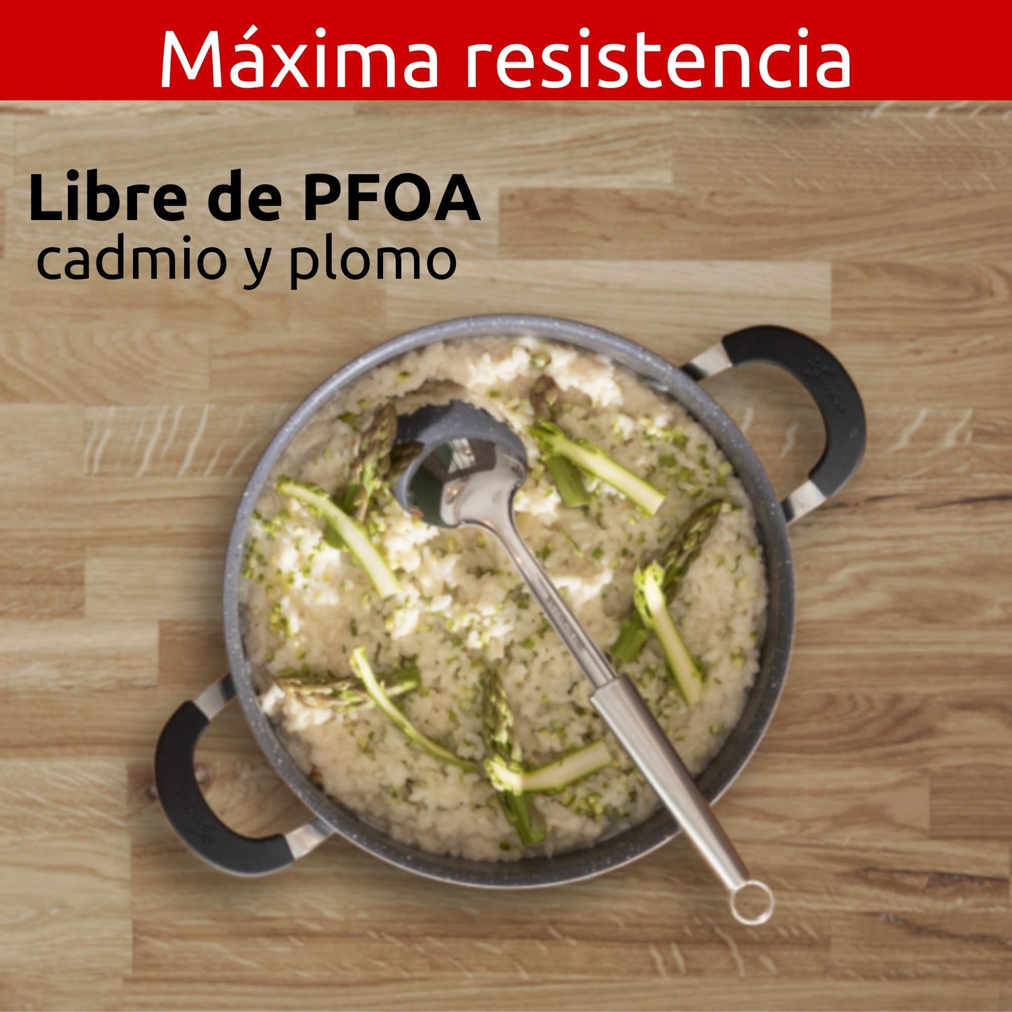 Lagostina Tempra Mineral Cacerola con tapa, acero y aluminio con revestimiento mineral+ Ø 26 cm, asas de silicona, efecto piedra, apta para todas las fuentes de calor