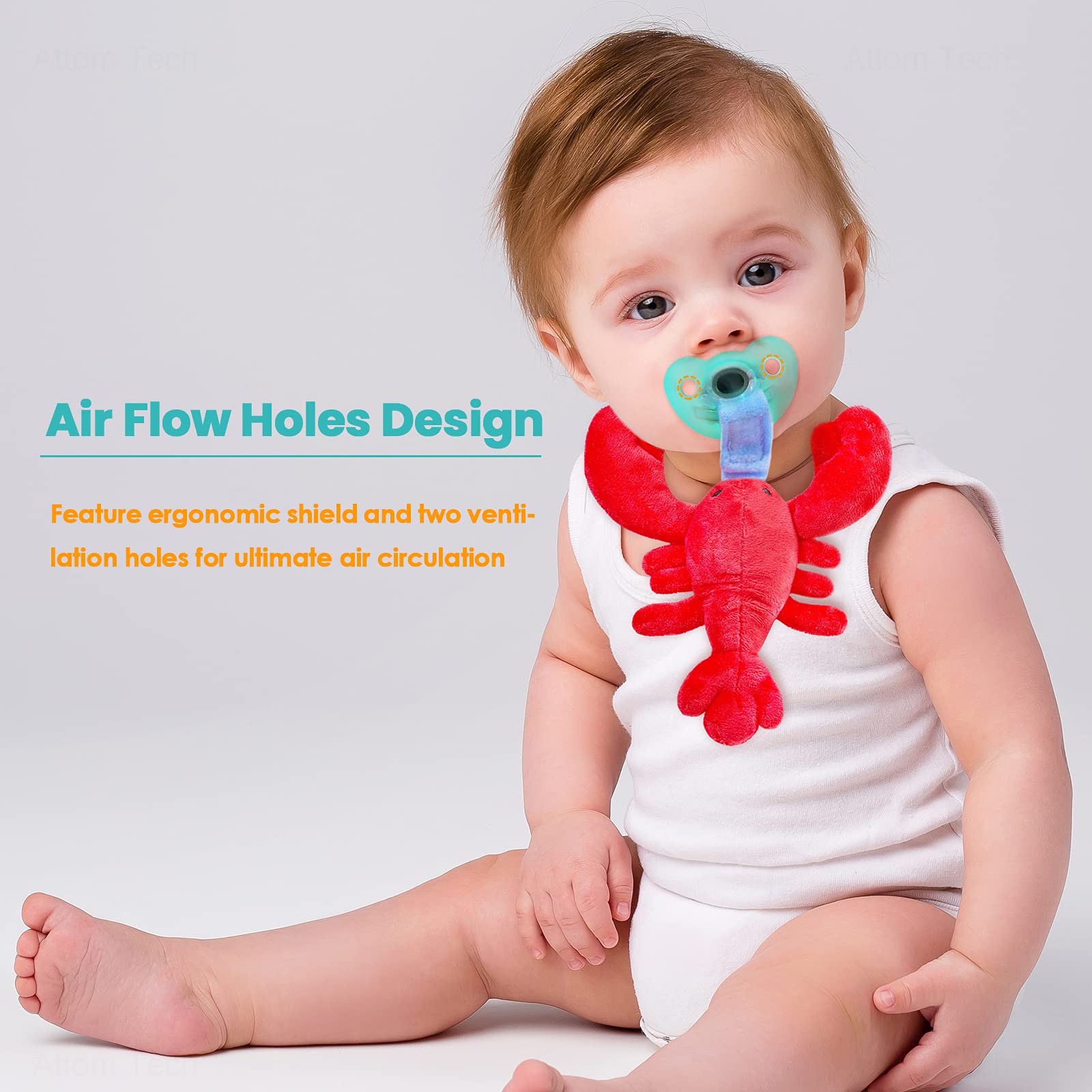 Chupete NiBaby Langosta Felpa Desmontable de Silicona para Bebé Recien Nacido