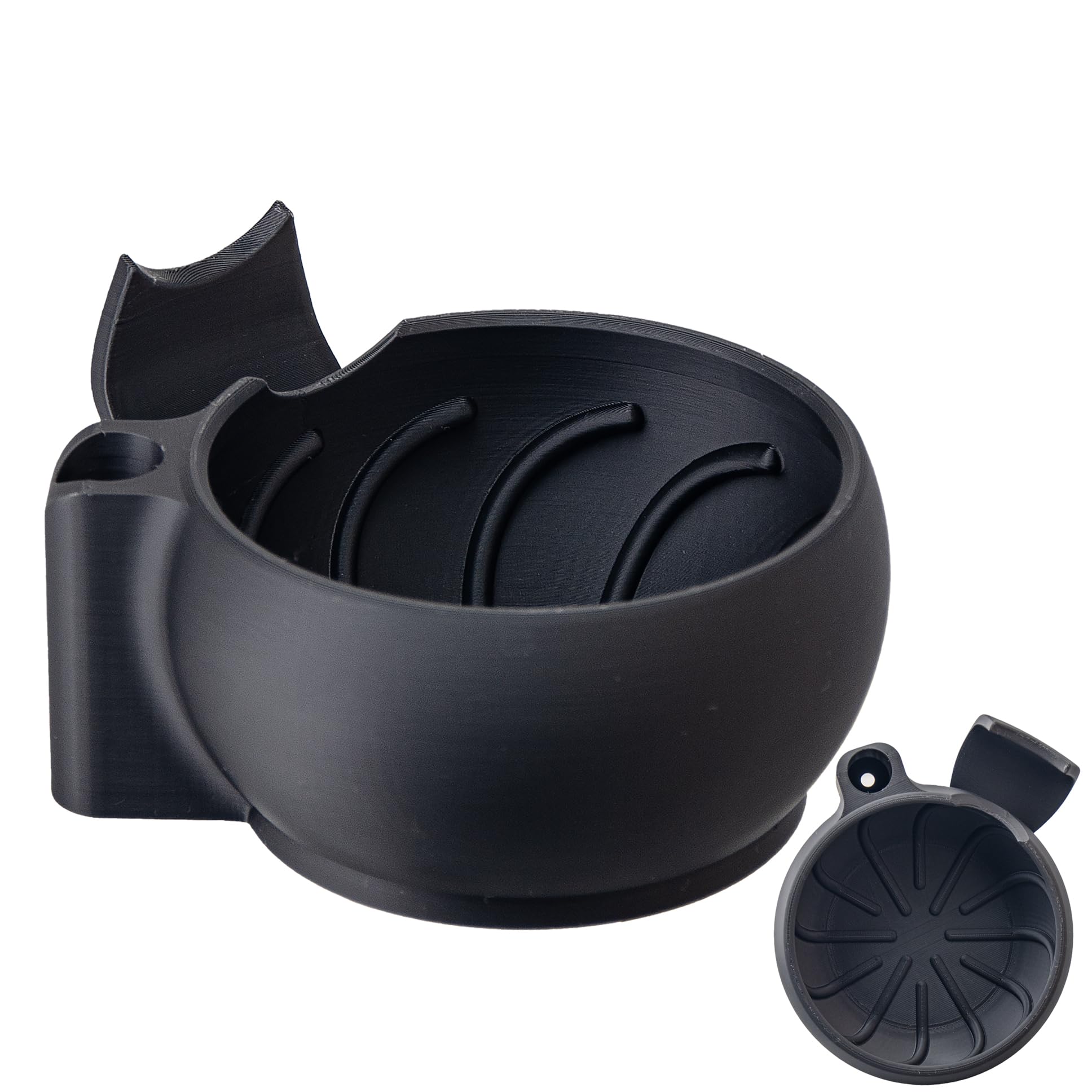 Grandslam - Tazón de afeitar con crestas, taza de afeitar con soporte para brocha, jabón, cuenco de afeitar para crema de afeitar y jabón, duradero y mantiene el calor por más tiempo, espuma rica y