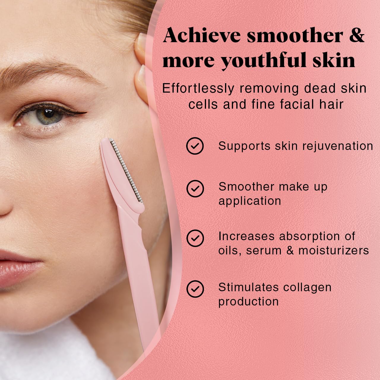 Kitsch Juego de herramientas para dermaplaning – depilación facial para mujeres, vuelta a la escuela, afeitadora de pelusas de melocotón y cejas, afeitadora facial deraplane, depiladora exfoliante para mujer para piel sensible