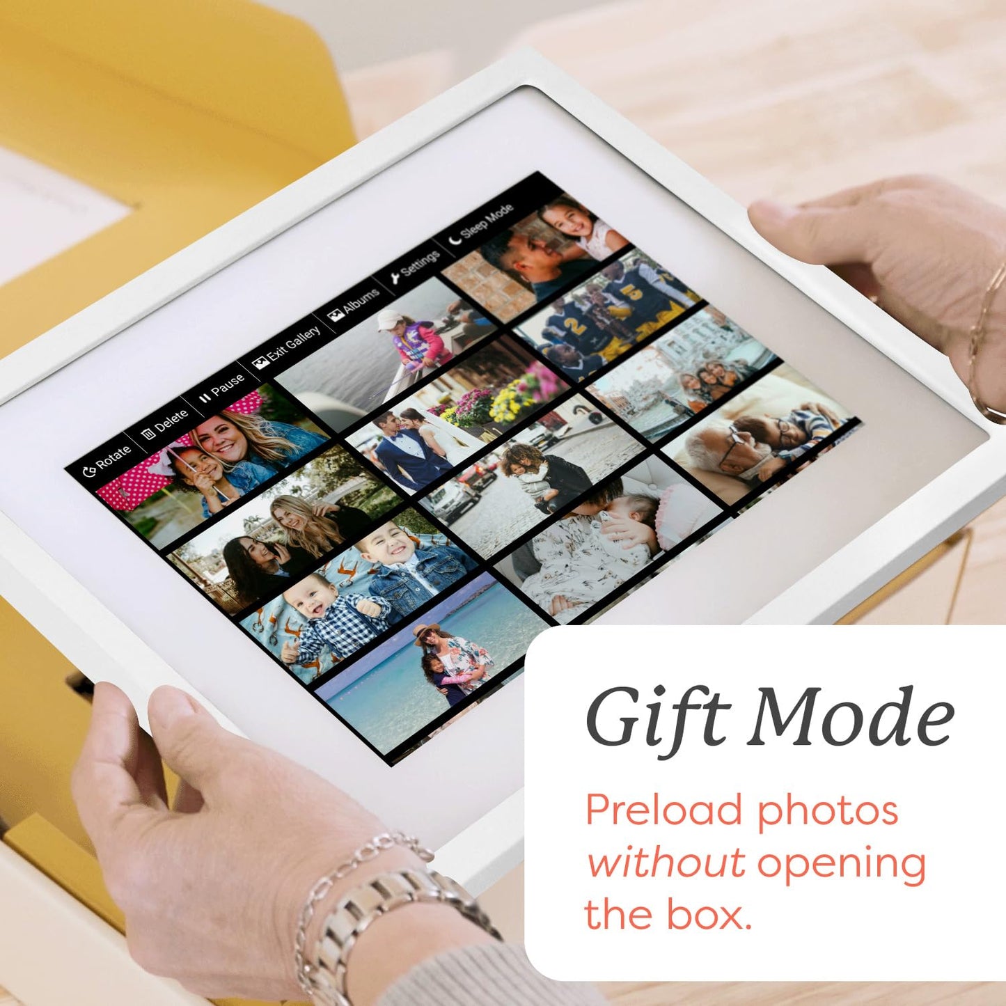 Marco De Fotos Digital Skylight Negro con WiFi y Pantalla Táctil