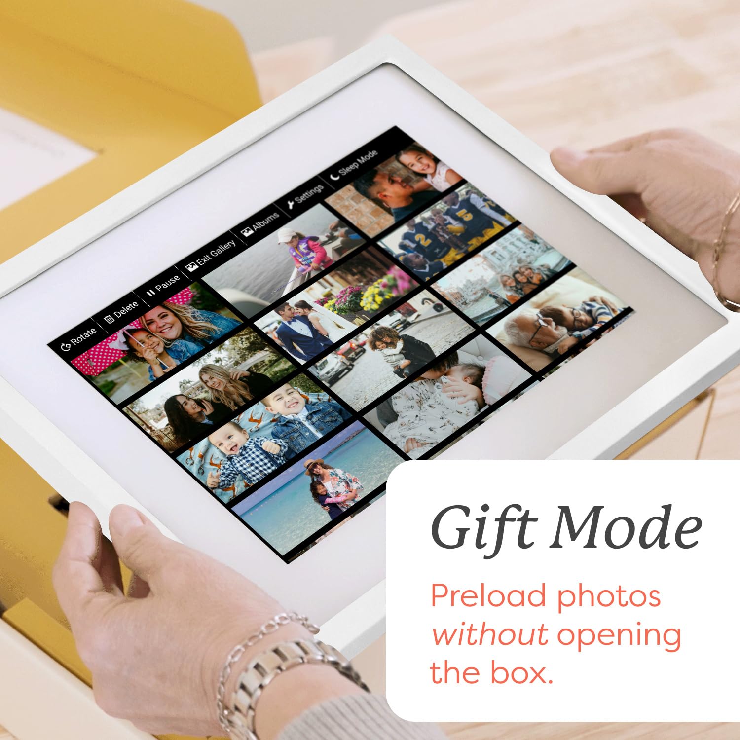 Marco De Fotos Digital Skylight Negro con WiFi y Pantalla Táctil